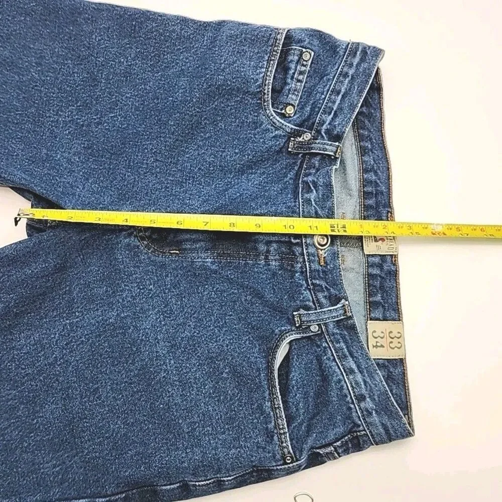 Red Head Jeans Men Sz 33 x 34 Dark Wash Denim Blue 100% Cotton Straight Pants